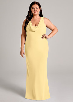 Azazie Rylina Bridesmaid Dresses Butter Mermaid Pleated Chiffon Dress image7