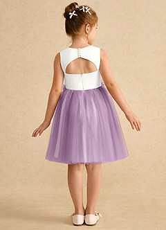 Azazie Louisa Flower Girl Dresses Ivory Wisteria A-Line Sleeveless Tulle Dress image2