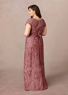 Azazie Dorit Mother of the Bride Dresses Desert Rose Sheath Scoop Lace Dress image9