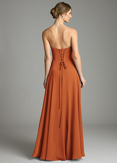 Azazie Ayla Abiti da Damigella Abito A-Line in Chiffon Scollo a Cuore Cannella image2