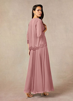 Azazie Devana Mère de la mariée Robes Robe Trapèze en Mousseline de soie Sequins Rose Poussiéreuse image2