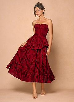 Emery Ruby Red Midi Dress image2