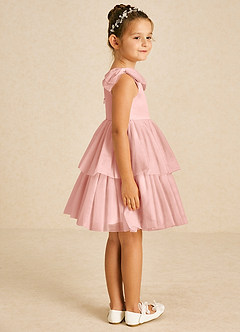 Azazie Vanellope Flower Girl Dresses Rosette A-Line Bow Tulle Dress image4