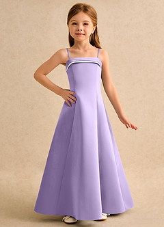 Azazie Izel Girls Formal Flower Girl Klänningar Klä A-Line i Matt satäng Plisserad image5
