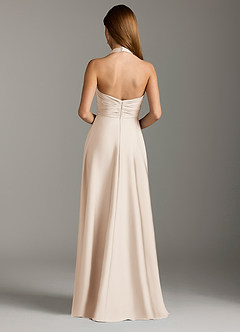 Azazie Tessie Bridesmaid Dresses White Alabaster A-Line Pleated Stretch Satin Dress image2