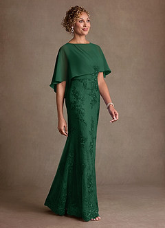 Azazie Amrita Mother of the Bride Dresses Dark Green Mermaid Lace Chiffon Dress image2