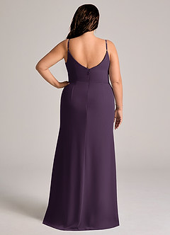 Azazie Deandra Bridesmaid Dresses Plum Mermaid Pleated Chiffon Dress image8