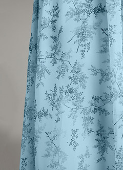Azazie Chanel Bridesmaid Dresses Blue Fern Floral A-Line Pleated Chiffon Dress image7
