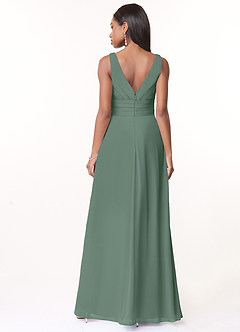 Azazie Julianna Bridesmaid Dresses Eucalyptus A-Line Chiffon Dress image2