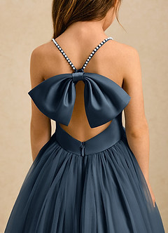 Azazie Aurora Flower Girl Dresses Neptune A-Line Bow Tulle Dress image5