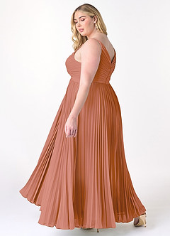 Azazie Raychelle Vestidos de damas de honor Vestido de Mai Tai de Gasa de Corte en A con Cuello en V image10