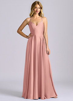 Azazie Truce Bridesmaid Dresses Rosette A-Line Stretch Satin Dress image3