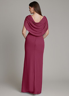 Azazie Hadley Robes de demoiselle d'honneur Robe Sirène en Mousseline de soie Plissée Mûre image1