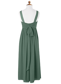 Azazie Kora Junior Sea Moss A-Line Pleated Chiffon Dress image6