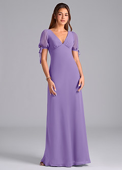 Azazie Pheby Bridesmaid Dresses Tahiti A-Line Pleated Chiffon Dress image4