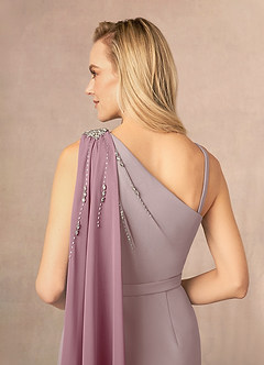Azazie Gianna Mère de la mariée Robes Robe en Crêpe Élastique Ue épaule Mauve Vintage image5