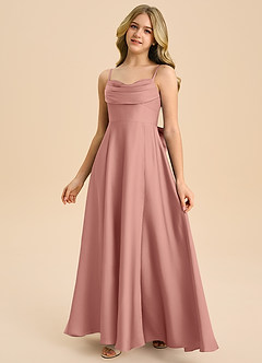 Azazie Bear Junior Rosette A-Line Sweetheart Neckline Stretch Satin Dress image4