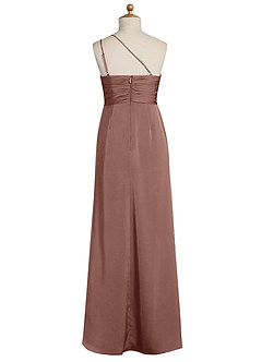 Azazie Eren Junior Etui Plissee Stretch-Satin Kleid Espresso image7