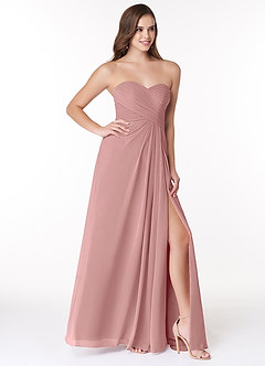 Azazie Arabella Allure Robes de demoiselle d'honneur Robe Trapèze Convertible en Mousseline de soie Encolure en Forme de Cœur Rose Poussiéreuse image5