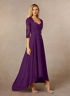 Azazie Anne vestidos de madre de la novia Vestido de Uva de Encaje de Recto con Corazón Lentejuelas image5