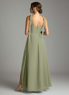 Azazie Debra Bridesmaid Dresses Pistachio A-Line with Pockets Chiffon Convertible Dress image10
