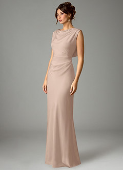 Azazie Kieryn Brautjungfernkleider Meerjungfrau-Linie Plissee Stretch-Satin Kleid Englisches Rosa image5
