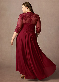 Azazie Anne Mother of the Bride Dresses Burgundy Sheath Sweetheart Sequins Lace Dress image16