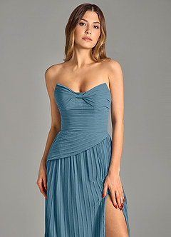 Azazie Becka Bridesmaid Dresses Bermuda A-Line Strapless Chiffon Dress image6