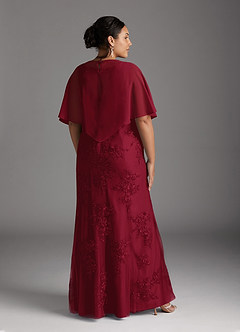 Azazie Whilhelmina Mother of the Bride Dresses Burgundy Mermaid Lace Chiffon Dress image13