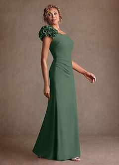 Azazie Gwynne vestidos de madre de la novia Vestido de Eucalipto de Crepé elástico de Corte Sirena con Vestidos sin tirantes image2