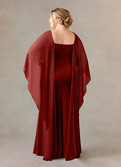Azazie Dion Mother of the Bride Dresses Terracotta Sheath Scoop Stretch Crepe Dress image9