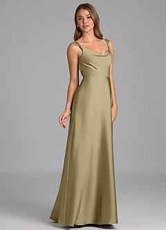 Azazie Beatrice 신부 들러리 드레스 A라인 스윗하트 네크라인 스트레치 새틴 바닥 길이 드레스 image5