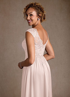 Azazie Amethyst Mother of the Bride Dresses Blushing Pink A-Line Lace Dress image7