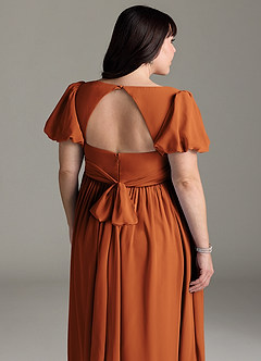 Azazie Madisynn Maternity Bridesmaid Dresses Bow Chiffon Floor-Length Dress image14