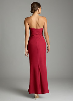 Azazie Saylor Vestidos de damas de honor Vestido de Escarlata de Gasa de Corte Sirena con Sin tirantes image11