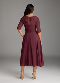 Azazie Dorothea Mother of the Bride Dresses Cabernet A-Line Scoop lace Chiffon Dress image7