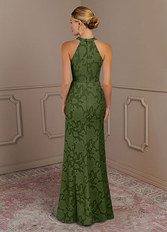 Azazie Tyra Klänningar till brudens mor Klänning Sjöjungfru i Blommig Utbrändhet Oliv image3