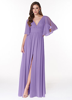 Azazie Temeka Bridesmaid Dresses Tahiti A-Line Ruched Chiffon Dress image1