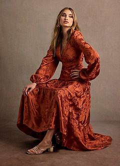 Melissa Rust Long Sleeve Maxi Dress image2