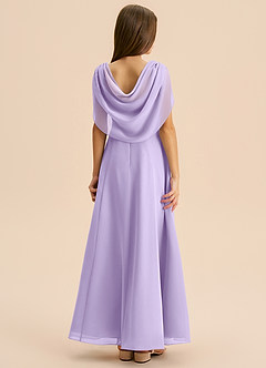 Azazie Lambie Junior Lilac A-Line Pleated Chiffon Dress image1