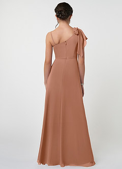 Azazie Aidy Junior Bronzer A-Line Bow Chiffon Dress image2