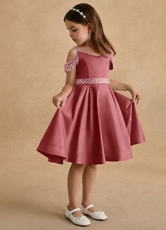 Azazie Judi Flower Girl Klänningar Klä A-Line i Matt satäng image1