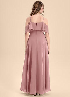 Azazie Tessabelle Junior Jurk van Chiffon met A-Lijn Off the Shoulder Stoffige Roos image2