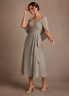 Azazie Forums Suknie dla Matki Panny Młodej Linia A Koronka Sznurówka Długość herbaty Sukienka image3