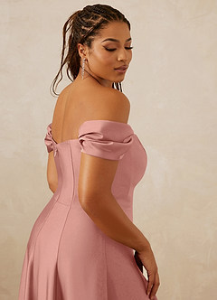 Christian Siriano Bridal for Azazie 1002 Bridesmaid Dresses Rosette A-Line Off the Shoulder Stretch Satin Convertible Dress image10