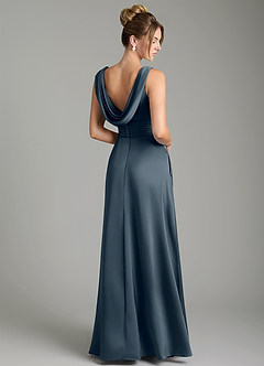 Azazie Karina Bridesmaid Dresses Twilight A-Line Pleated Stretch Satin Dress image5