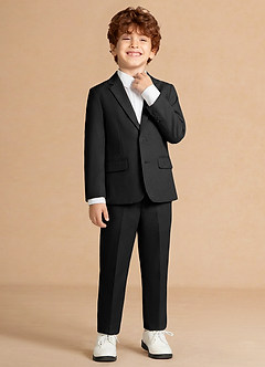 front Theo Negro Traje de 2 piezas para niño