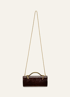 front Gold Snake Handle PU Leather Evening Handbag