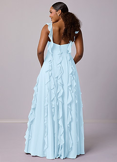 Barbie ♥ Azazie Bridesmaid Dresses Sky Blue A-Line with Pockets Chiffon Dress image11