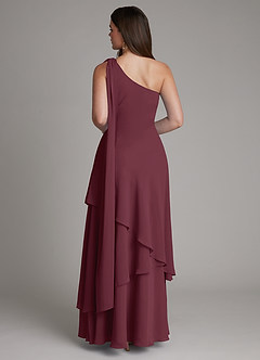 Azazie Monique Suknie dla druhen Linia A Jedno ramię Szyfon Do ziemi Sukienka image2